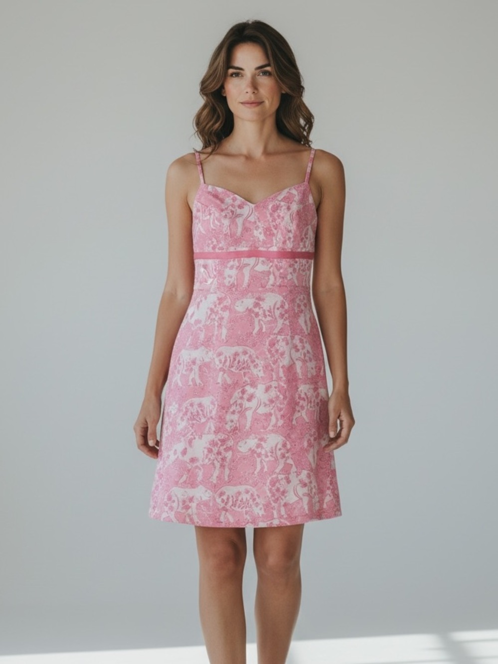 Vintage Lilly Pulitzer Run for the Roses Rhino Print Sheath Dress Size 4